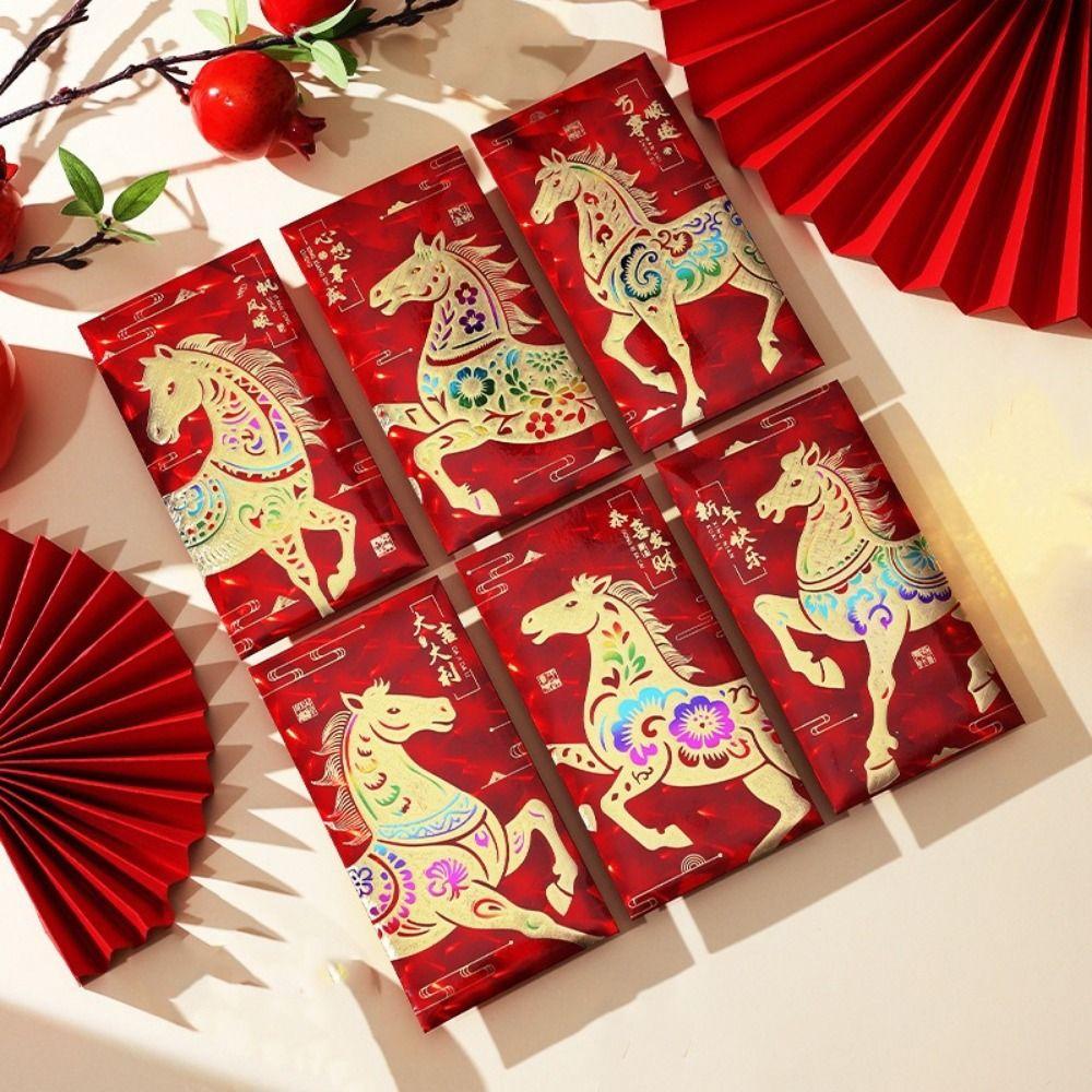 6Pcs Traditional New Year Money Envelope Chinese Style Lucky Money Bag  Chinese New Year