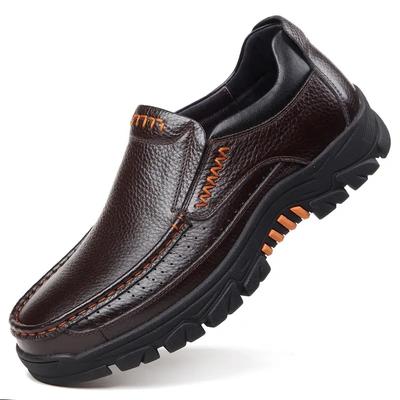 Pantofi de afaceri pentru bărbați din piele naturală Mocasini cu alunecare pantofi casual din piele Pantofi confortabili de calitate pentru bărbați Mocasini de iarnă