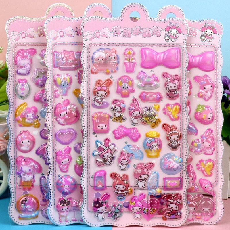 Cartoon Fun 3D Stickers Hello Kitty Stickers Decorate Phone Case Notebooks Handmade Scrapbook Decor Bottles Christmas Gift