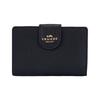 New Corner Zip Leather Card Holder, Wallet Medium Women's Black 6390-IMBLK