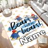 Custom Name Personalized Paddington Bear Print Carpet, Versatile Home Decor Rug, for Playroom, Apartment, Balcony, Entryway, Hallway Gift