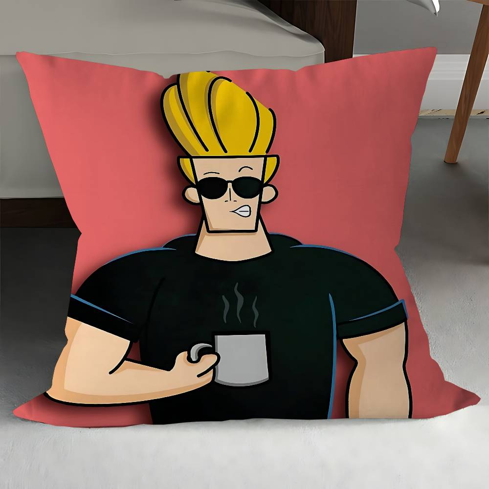 

Cartoon J-Johnny Bravo Cushion Cover Decorative Pillow Sofa Home Decor Case Pillow Cases 18x18Inch