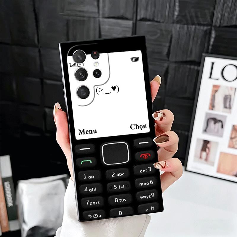 Funny Retro Callphone Soft Phone Case for Samsung Galaxy S26 S25 Edge S24 Ultra S23 Plus S22 S21 FE S20 Black Cover Back Shell