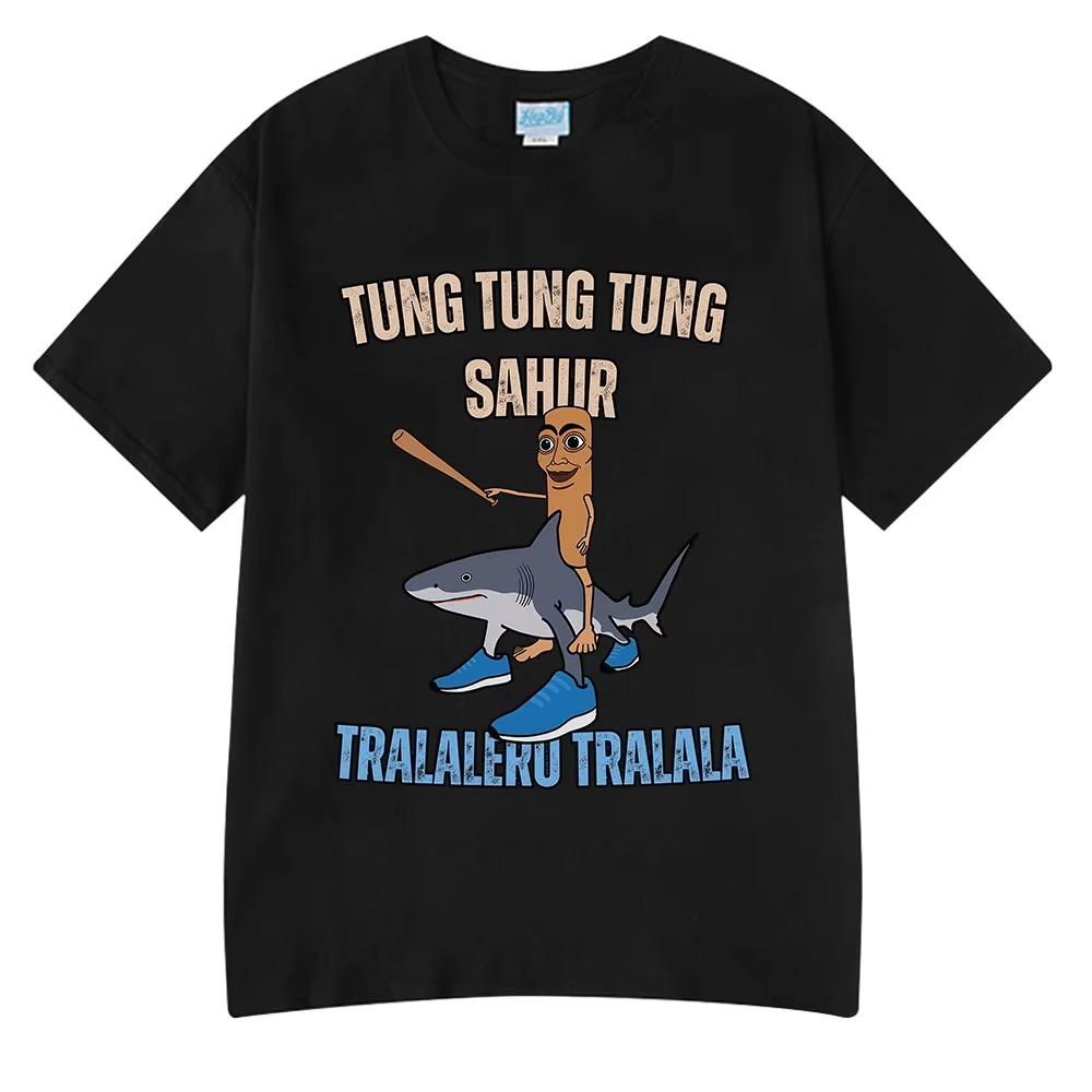 

Italian Brainrot Tralalero Tralala Tung Tung Tung Sahur Funny Meme Tshirt Unisex Women Fashion Loose T Shirts Cotton Unisex Tshirts S