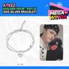 [ATEEZ GOLDEN HOUR : Part.5 Official MD] Rare Limited Edition 925 Silver Plated Bracelet + Official Photocard (1 Pc)