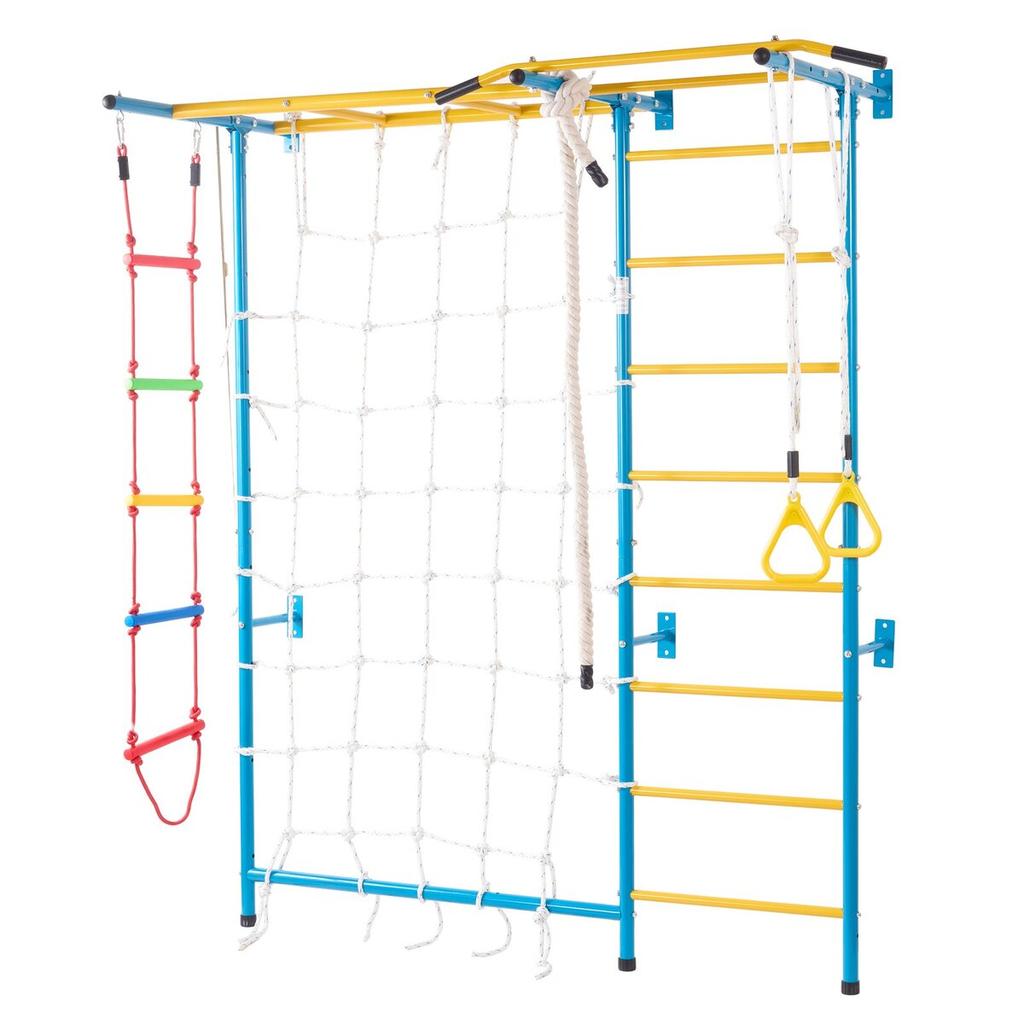 Wall Gym for Kids 7 In 1 Steel Indoor Kids Gym for Exercise Climbing Toys