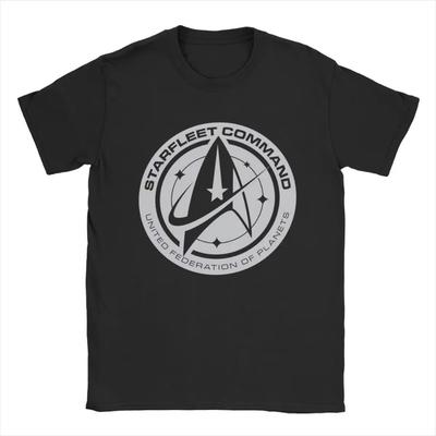 Stars Treks Discovery United Federation T Shirt for Men Cotton T-Shirts Round Collar Tee Shirt Short Sleeve Clothing Graphic