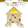 Christmas Countdown Storage Box 24 Day Wooden Advent Calendar Decorated Lighted Countdown to Christmas Calendar, Storage Drawer