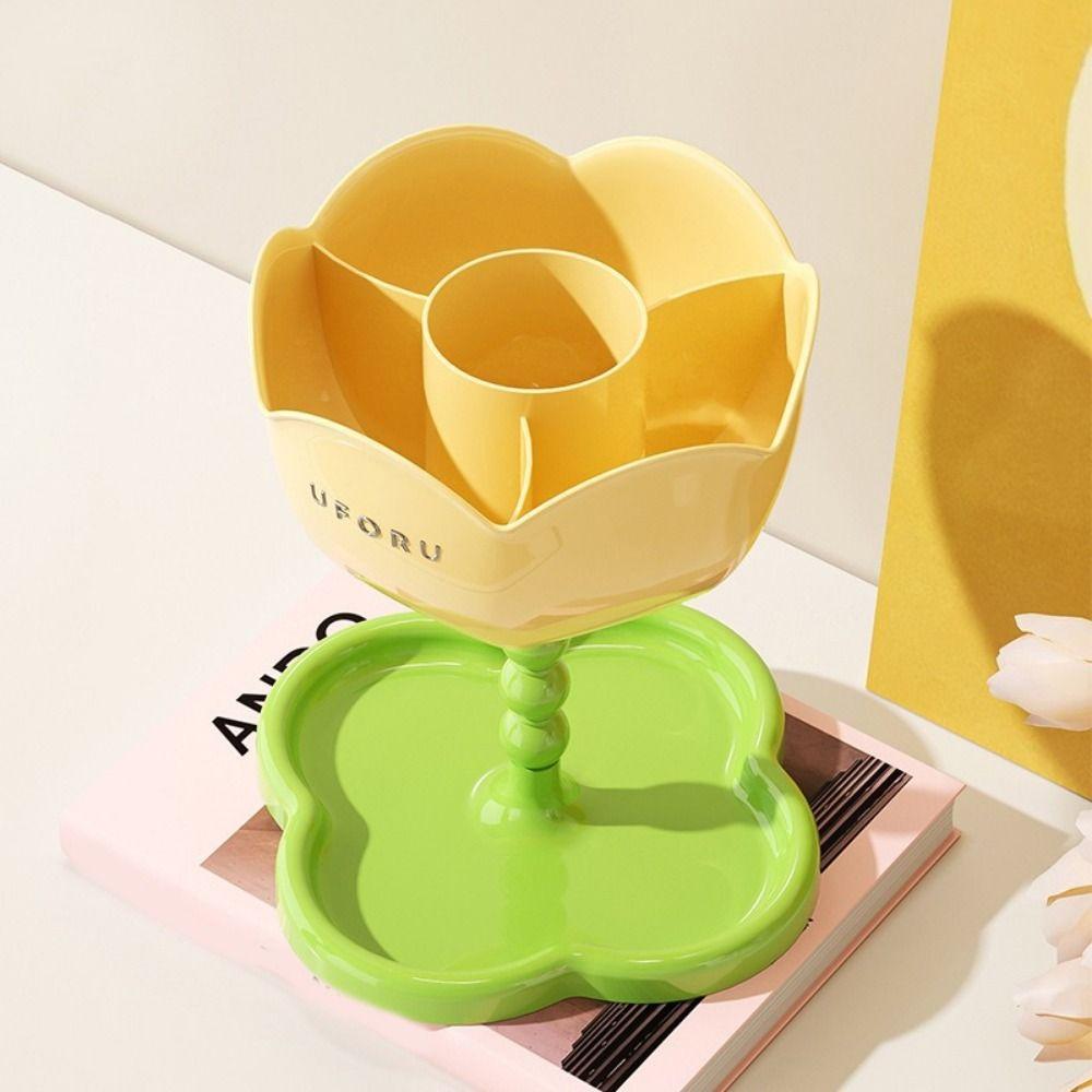 Plastic Flower Shape Storage Rack Space Saving Key Organizer Makeup Brush Storage Box Bedroom