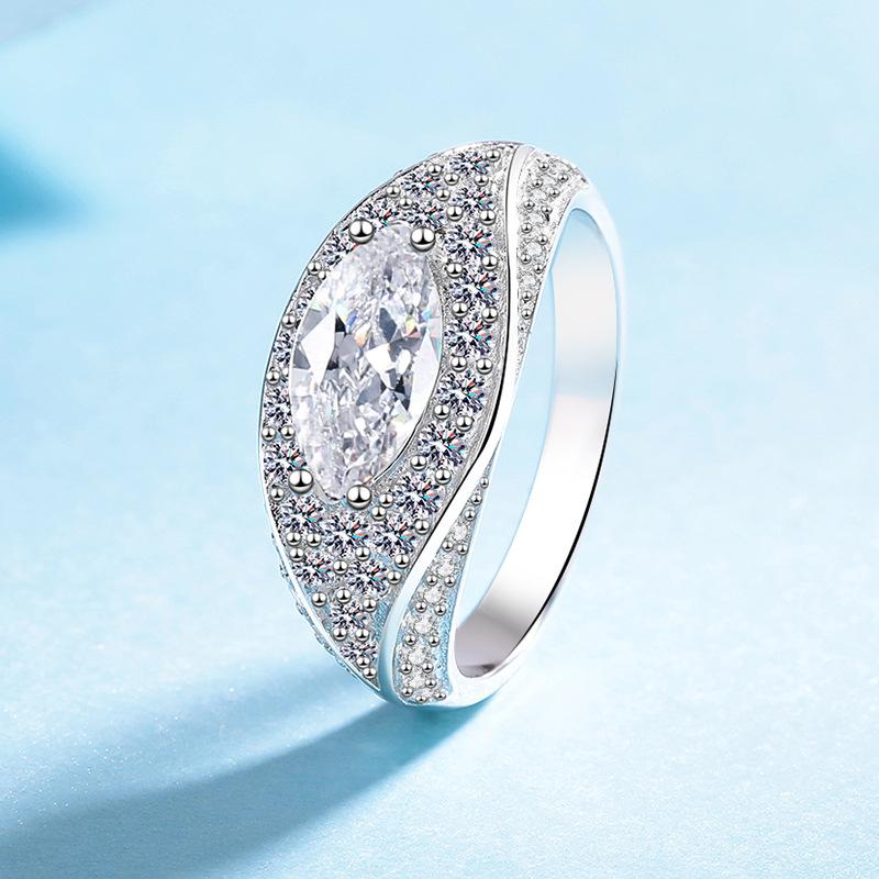 Exquisite Evil Eye Luxury Light Luxury Ring 1ct Women Moissanite PT950 Platinum Fine Texture, Comfortable & Secure