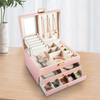 Elegant Three-Layer Leather Jewelry Box - Necklace, Earrings & Accessories Storage