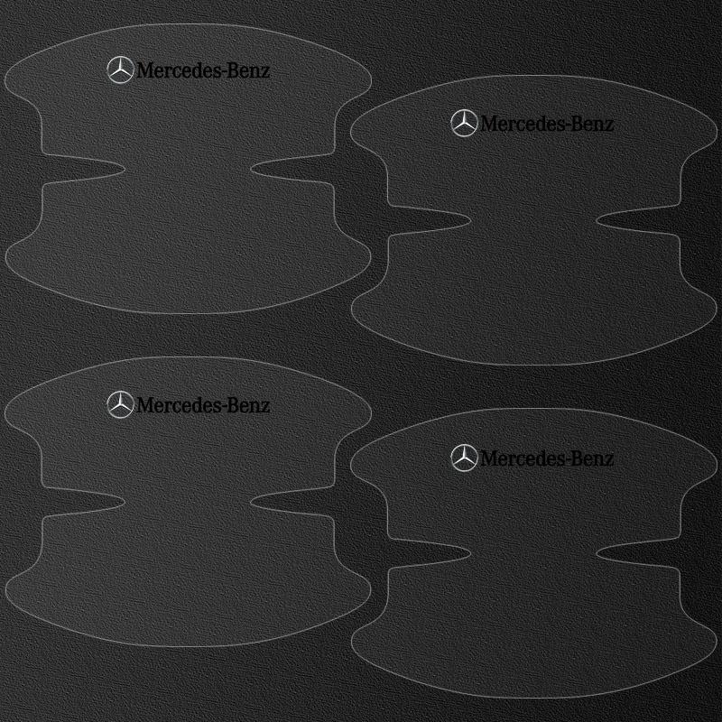 8Pcs Transparent Car Door Handle Bowl Anti Scratch Protective 3D Sticker For Mercedes Benz GLE GLC A B C E Class W176 W246 W205 W213 AMG