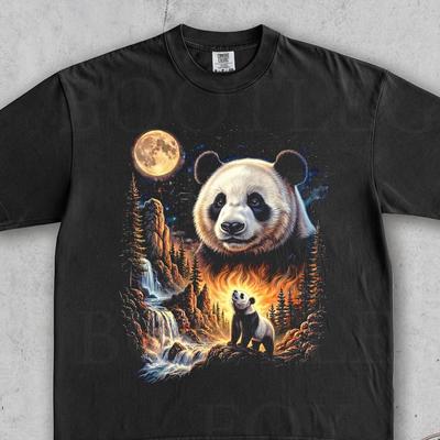 Panda Howling At Moon Shirt, Panda Night Forest Design, Wildlife Moon Scene, Mystical Animal Graphic, Nature Lover Gift