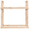 Support à bûches - Bois de pin - 110x35x108,5 cm - Montage facile - Bois massif - Rectangulaire