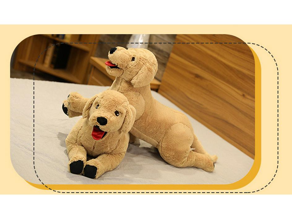 Large Yellow Labrador Puppy Plush Toy - Golden Retriever Doll for Children