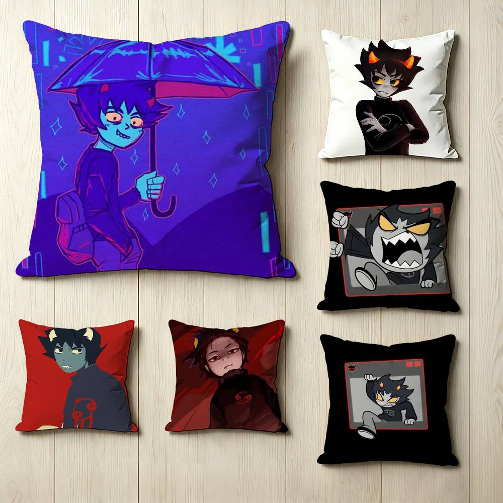 HHomestuck Cool KKarkat Vantas Pillow Case Square DoubleSided Sofa Cushion Cover Bedroom Bedside Pillow