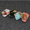 Women's Coin Purse Key Card Pocket Large Flower Pattern Buckle Retro Ladies Student Mini Purse Handbag Small Card Holder