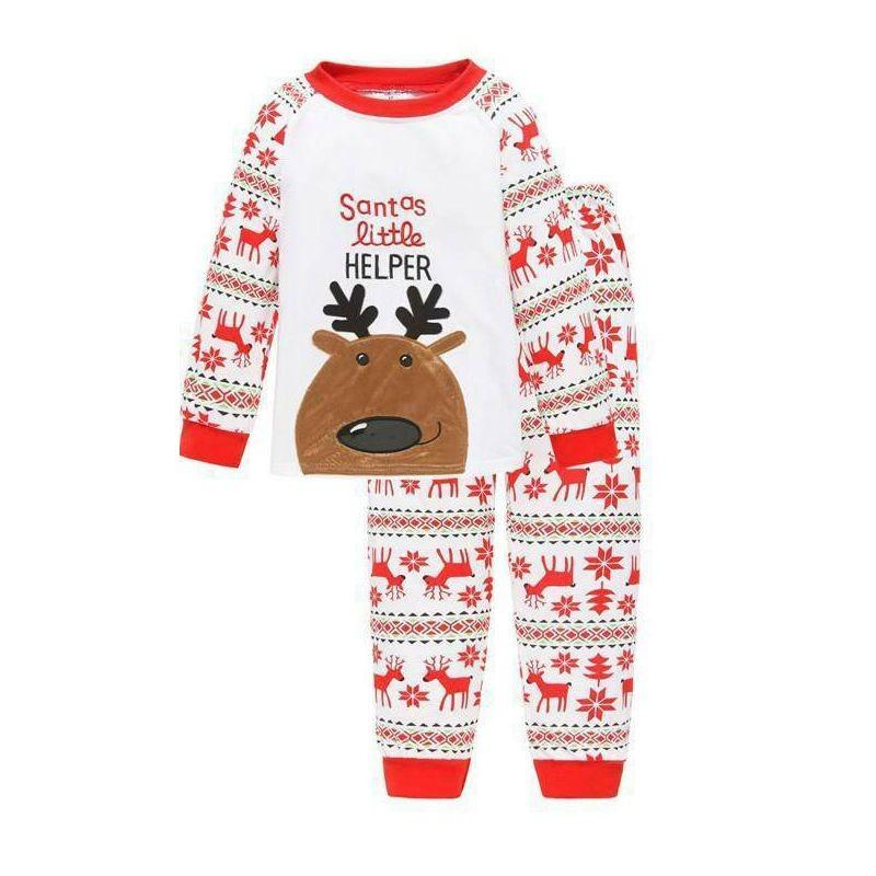 Christmas Children Autumn Pajamas Set Multiple Patterns Cotton Blend Clothing