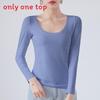Cotton Crew Neck Slim Fit Long Sleeve Tshirt With Solid Color For Casual Wear