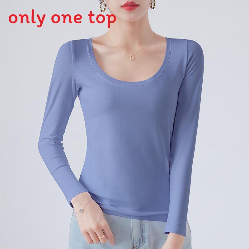 Cotton Crew Neck Slim Fit Long Sleeve Tshirt With Solid Color For Casual Wear