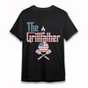 Women's Soft T-Shirt The Grillfather Flame and American Flag Print Oversize Tee