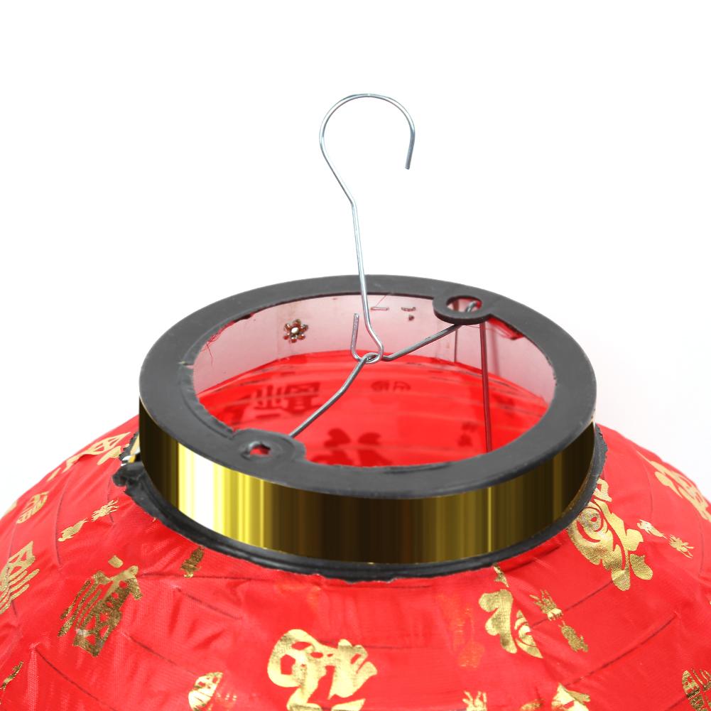 Waterproof Hanging Lanterns Lamp Blessing 10 inch Chinese New Year Lantern Cloth with Tassels Outdoor Round Festival Decor