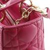 Dior Lady Dior Medium Handbag Canage Pink Lambskin Women Used