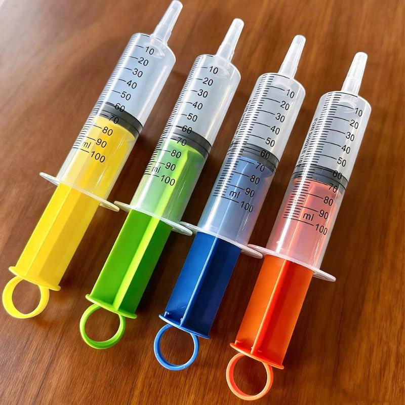 Plastic Syringe Shooters 100ml Accurate Clear Marks Safe Prank Toys for Halloween Club Themed Celebrations