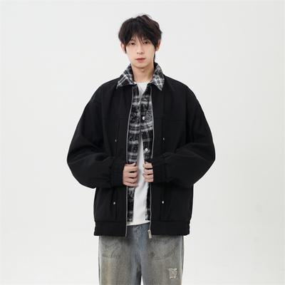 Ψεύτικα Δύο Μαύρα Μπουφάν, Υψηλής Ποιότητας και Casual Καρό πέτο Ανδρικό Μπουφάν