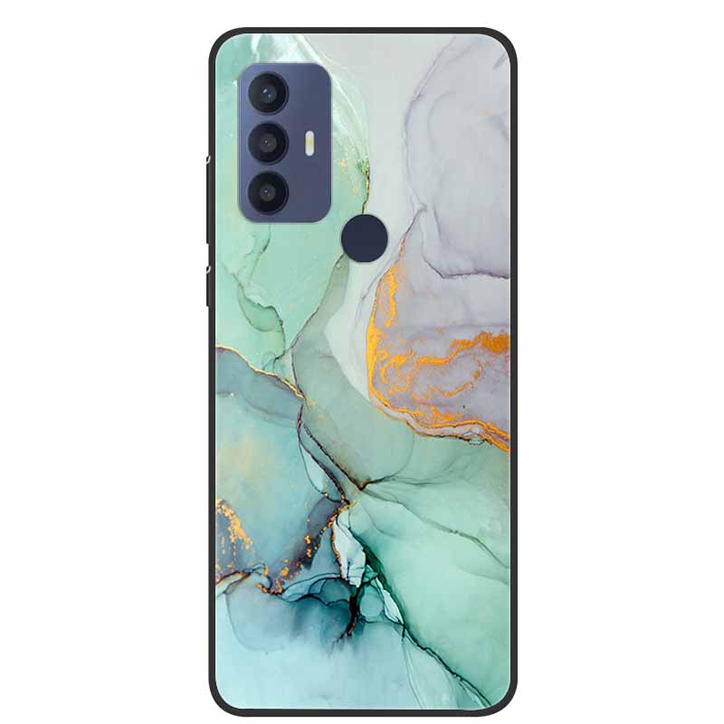 For TCL 30 SE Case Soft Silicone Marble TPU Black Cover for TCL 305 306 30SE 6.52'' Phone Back Cases for TCL30SE 6165H Coque New
