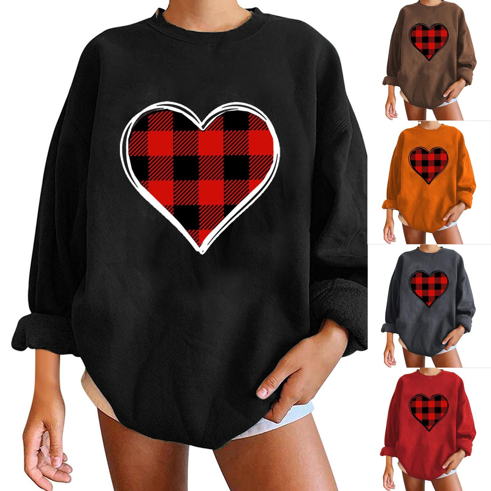 

Женская мода повседневный свободный топ с длинным рукавом и круглым вырезом с принтом