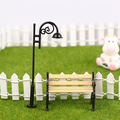 1/12 Dollhouse Park Street Lamp Bench Model Dollhouse Mini Street Light Ornaments Dolls House Christmas Decor Accessories