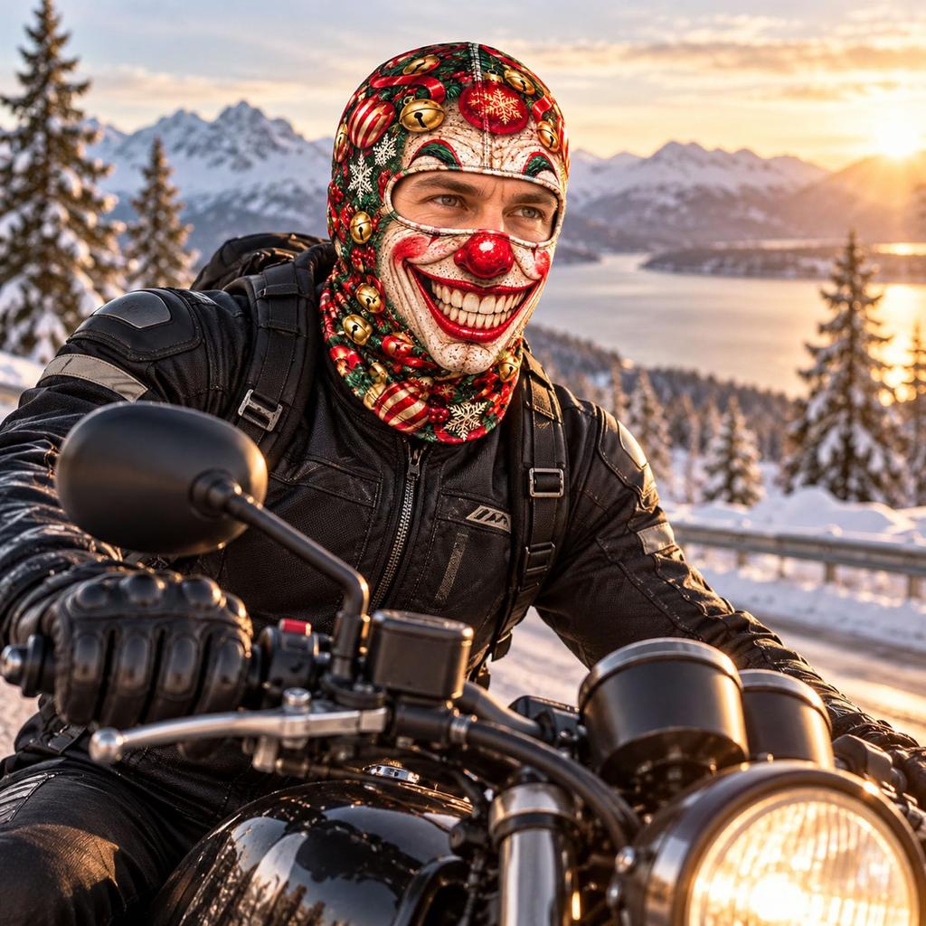 Maschera da sci integrale novità con stampa 3D di vecchio, antivento invernale per il freddo, occhiali da sole non inclusi