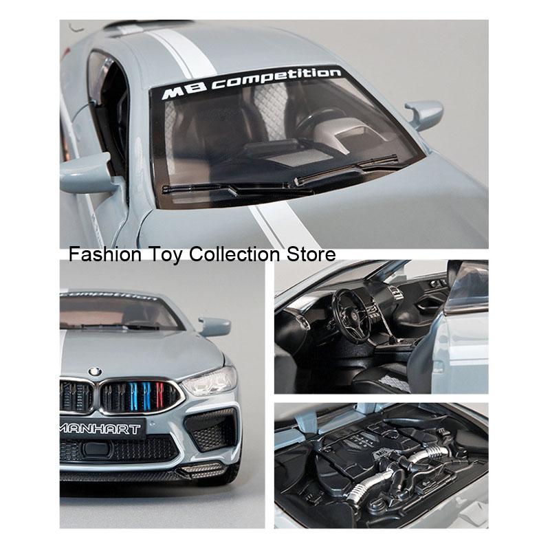 1/32 BWM-M8 Alloy Car Model High Simulation Diecasts Toy with Sound and Light Pull Back Vehicles Decoration Toys for Kids