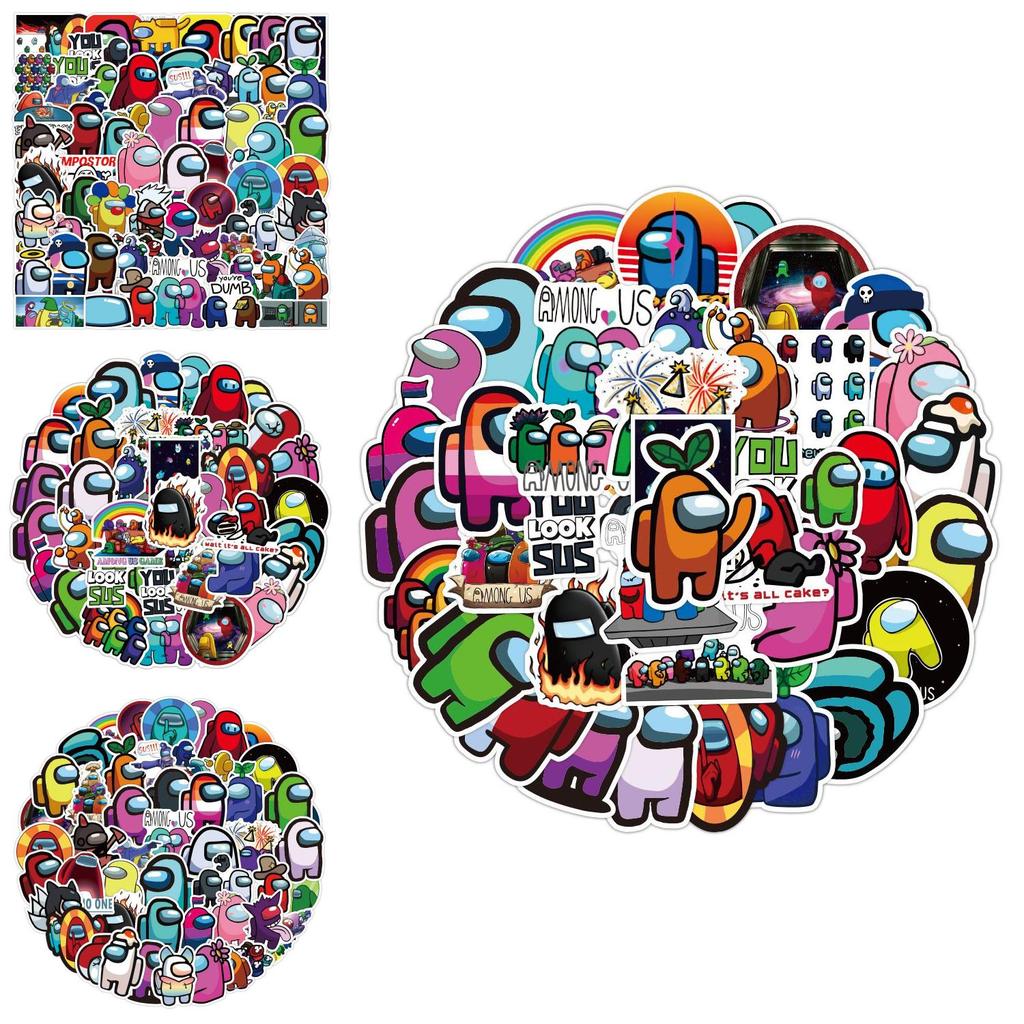 100pcs New Among Us Sticker Bomb Pack Diy Imposter Crew Set Game Decal Quality