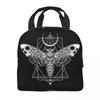 Surreal Death Moth Insulated Lunch Bag for Work School Gothic Goth Anti Waterproof Cooler Thermal Lunch Box Women Kids
