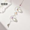 Sun Catcher Pendant Faux Crystal Suncatcher, Colorful Prisms Window Hanging Catcher, Moon Suncatcher Rainbow Maker Chain for Garden Home Decor Star