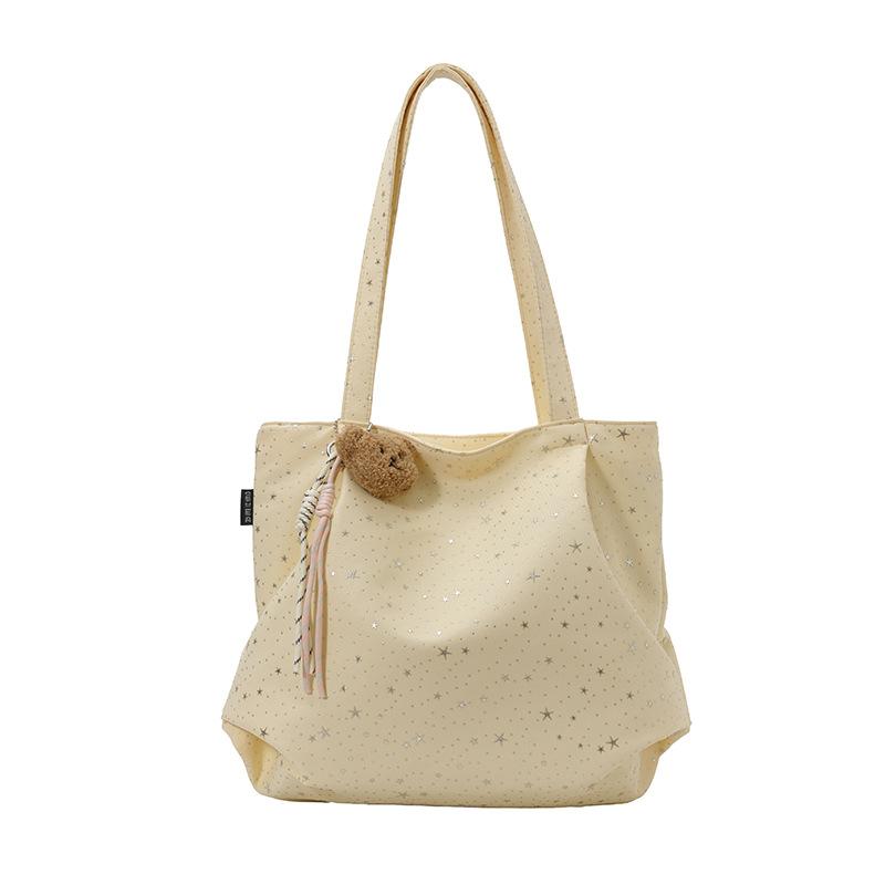New Large-Capacity Trendy Fashion Shoulder Bag Student Class Tote Bag Portable Commuter Korean Niche Bag Women