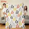 280gsm Soft Fleece Blanket Suitable for - Cozy Throw with Autumn Leaf Print In Yellow, Orange, Grey & Black - Warm Bedspread for Sofa, Couch, Bed | Ma