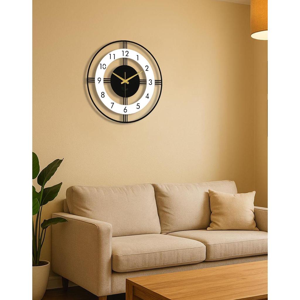 50 cm / Analog Modern Metal Wall Clock for Living Room | Fancy Stylish Latest Large Wallclocks for Home Decor | Antique Silent Wall Watch