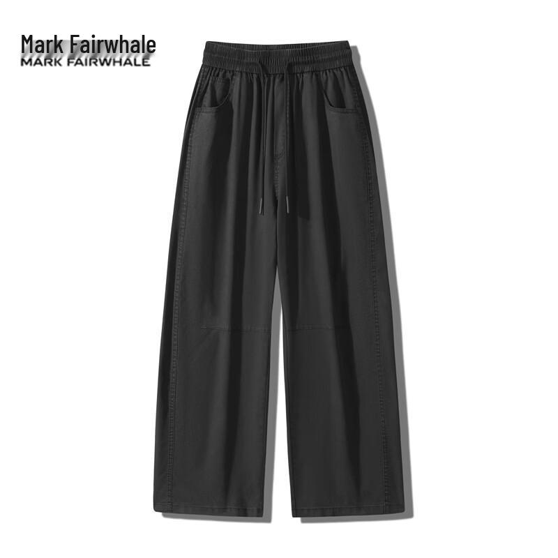 MARK FAIRWHALE Men s Ice Silk Loose Straight Casual Pants L чёрный