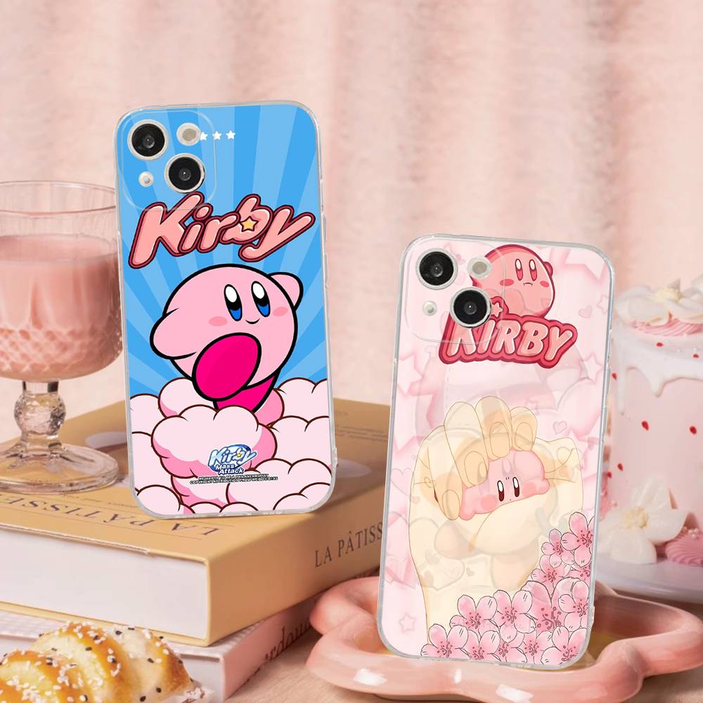 Cute K-Kirbys Phone Case For iPhone 17 16 15 14 13 11 12 Pro Max 16 Plus Transparent