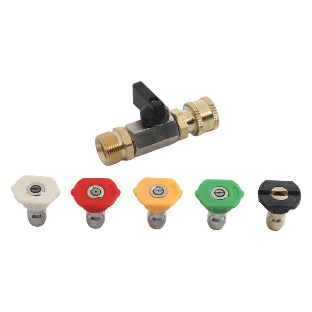 M22 14MM Adapter With Quick Coupling Ball Valve 4500 PSI Pressure Washer High Pressure Wash Ball Valve Kit 1/4" Quick Connector