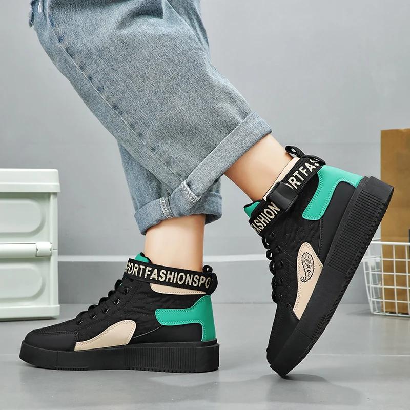 Mode für Männer Casual Sneakers Schuhe Herbst Herren Vulkanisierte Schuhe High Tops Persönlichkeit Beliebtes Modell Neue Mode Strapazierfähige Persönlichkeit