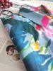 Clearance Women's French Art Print Silk-Cotton Button-Down Long Sleeve Shirt - Medium