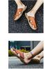 Plus Size Men's Breathable Leather Closed-Toe Sandals - Lightweight One-Strap Casual Beach Shoes