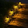 Solar Powered Pathway Landscape Lights Outdoor Waterproof Dusk to Dawn 2 Modes Warm White & White Modern Garden Lights for Path Yard Walkway Driveway