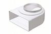 Codo de Ventilación Plano Fijo Canal de Conexión 220X90Mm Con Rejillas Fi150