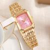Nuovo quadrante Cinturino in acciaio di lusso Orologio da donna Studente Elegante Semplice Quadrato Orologio al quarzo