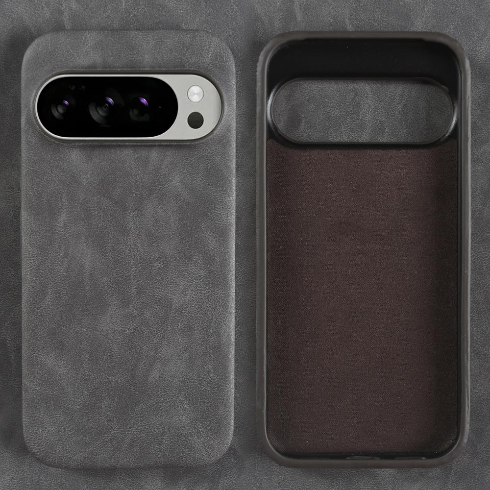 Fashion Solid Color Leather Case For Google Pixel 10 9 Pro XL 8 8A 7 7A 6 6A Pro Luxury Shockproof Armor Hard Back Cover Funda